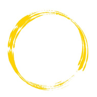 Turuncu sarı renkli fırça darbesi dairesi Kirli el boyası çerçeve