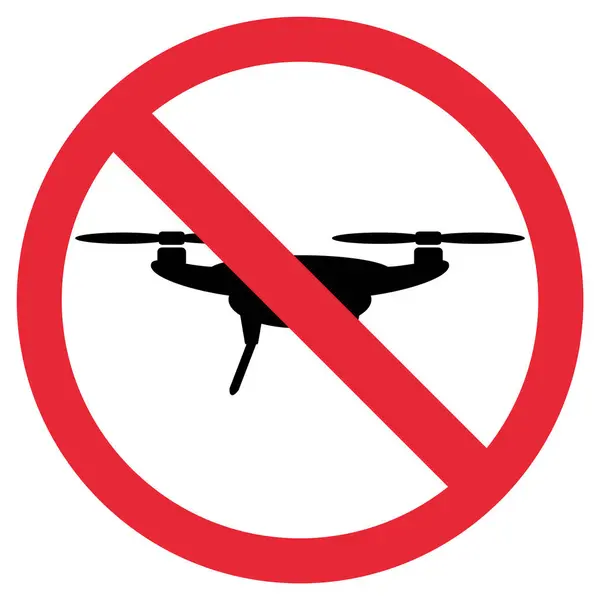 Drones Prohibidos Señal Prohibida Roja Imagen de stock