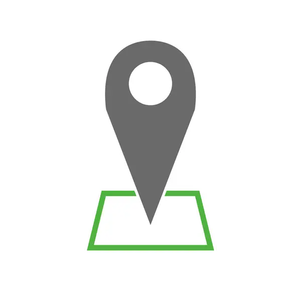 Markierung Mit Ort Auf Der Karte Grün Grau lizenzfreie Stockfotos