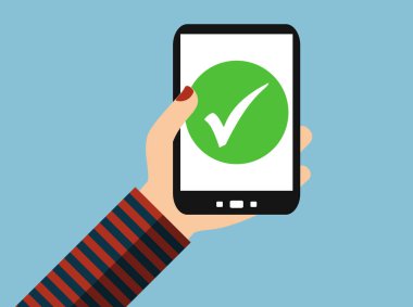 Smartphone ile El: İşaretleme - Düz Tasarım