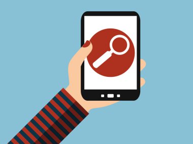 Smartphone ile El: Ara ve Bul - Düz Tasarım