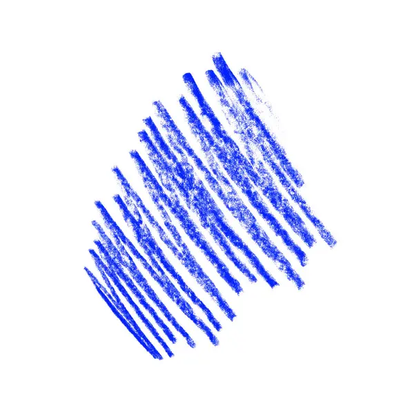 手绘肮脏粉笔在白纸上涂成蓝色 免版税图库图片