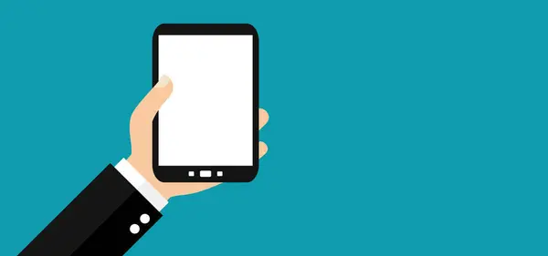 Hand Smartphone Blank Display Flat Design Royalty Free Stock Images