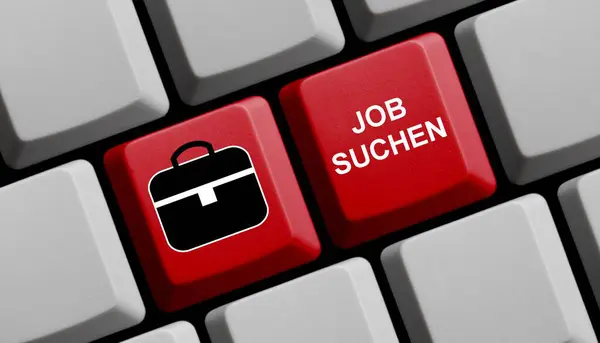 Job Search German Language Online Illustration Stock Photo