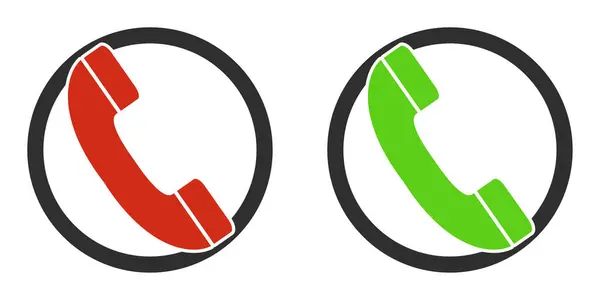 Піктограми Гарячої Лінії Червоного Зеленого Телефону Ліцензійні Стокові Фото