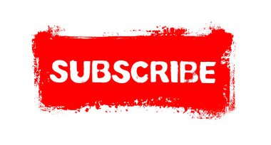 Kırmızı grunge boya fırçası afişi aboneliği yeniden gösteriyor