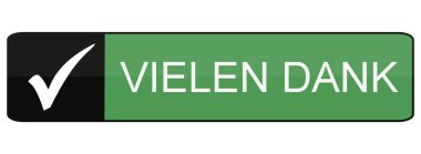 Simgeli düğme pankartı - Almanca teşekkürler