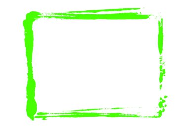 Çerçevenin yeşil renkli el boyaması çizimi