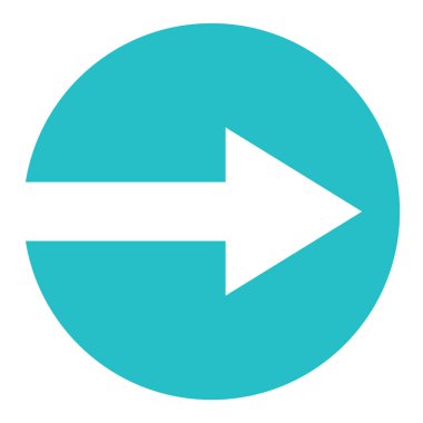 Basit Ok Düğmesi Turkuaz beyazı