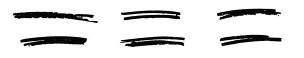 Набор из 6 ручных черных мазков гранжа