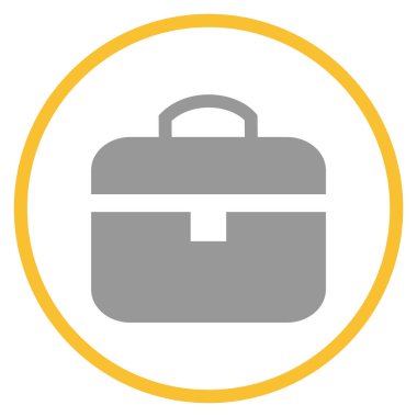 Sarı çemberdeki gri simge: Evrak çantası