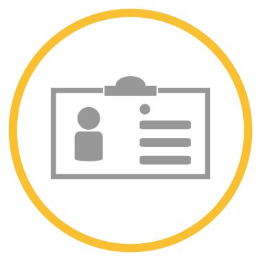 Sarı çemberdeki gri simge: Kimlik kartı