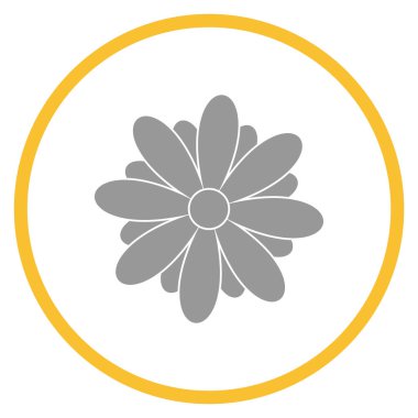 Sarı çemberdeki gri simge: Çiçek