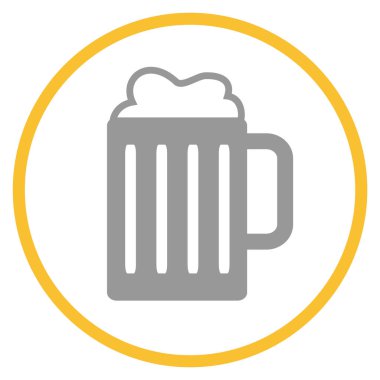 Sarı çemberde gri simge: Bira