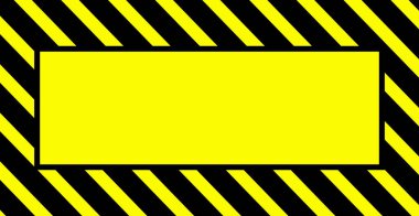 Kopyalama alanı ile siyah ve sarı uyarı işareti şablonu