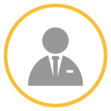 Sarı çemberdeki gri simge: İş adamı