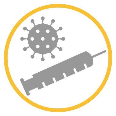 Sarı çemberdeki gri simge: Cornavirs Aşılama