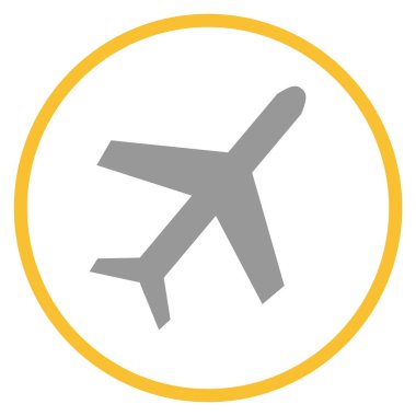 Sarı çemberdeki gri simge: Uçak