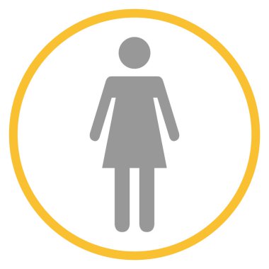 Sarı çemberdeki gri simge: Kadın