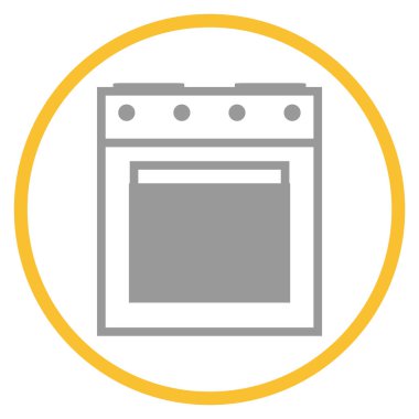 Sarı çemberdeki gri simge: Fırın