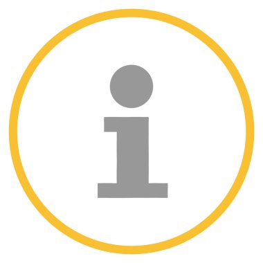 Sarı çemberdeki gri simge: Bilgi
