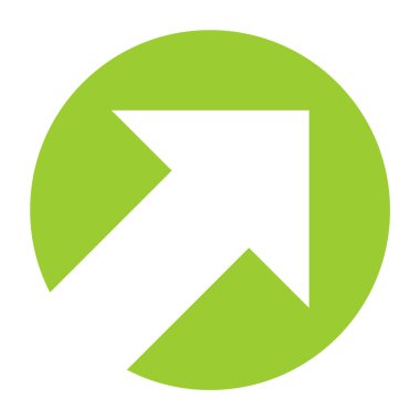 Basit Ok Düğmesi Yeşil Beyaz görünürName