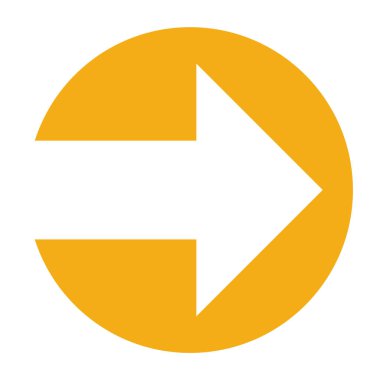 Basit Ok Düğmesi Turuncu Beyaz