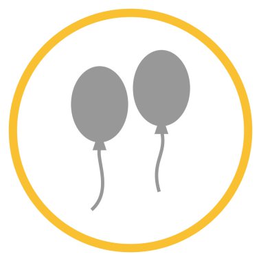 Sarı çemberde gri simge: 2 Balon