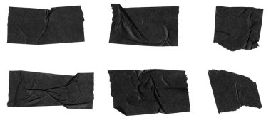 Bir çift siyah buruşuk yapıştırıcı bant pankartı.