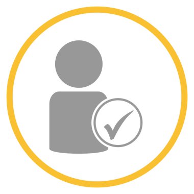 Sarı çemberdeki gri simge: Onaylanmış Kişi