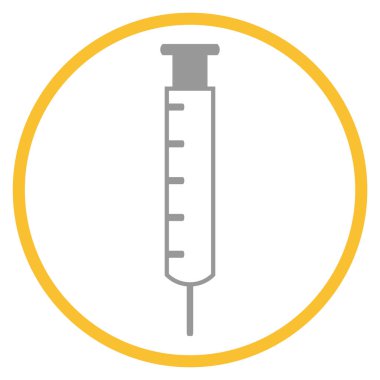 Sarı çemberdeki gri simge: Şırınga