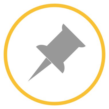 Grey icon in yellow circle: Remember clipart