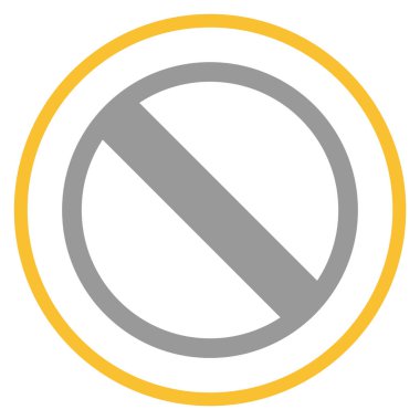 Sarı çemberde gri simge: Yasak