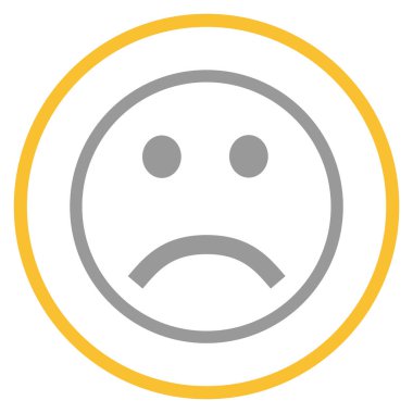 Sarı çemberdeki gri simge: Mutsuz