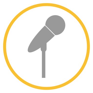 Sarı çemberdeki gri simge: Mikrofon