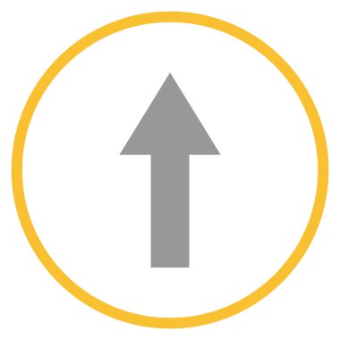 Sarı çemberdeki gri simge: Yukarı ok