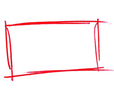 Kalemle yapılmış kirli kırmızı grunge çerçeve