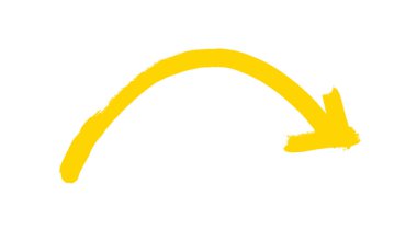 Kavisli turuncu el fırçası oku