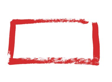 Kopya alanı olan kırmızı pul ya da boya fırçası çerçevesi