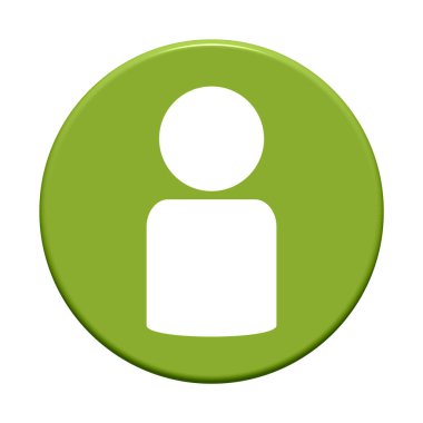 Beyaz simgeli yuvarlak yeşil ağ düğmesi: Kişi