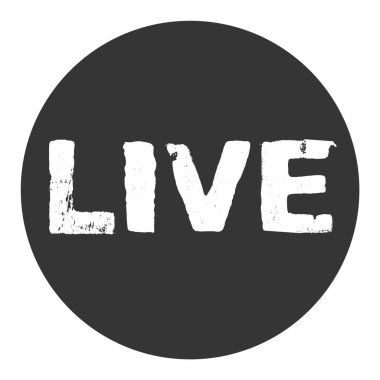 Siyah yuvarlak grunge düğmesi gösteriliyor: Canlı