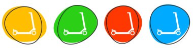 Renkli Düğme Bayrağı Mavi, Turuncu, Yeşil ve Kırmızı: Scooter simgesi