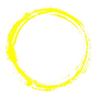 Sarı renkli kirli fırça darbesi çemberi Kirli el boyası çerçeve