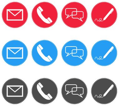 Contact Banner Mavi, kırmızı ve siyah renkli setler