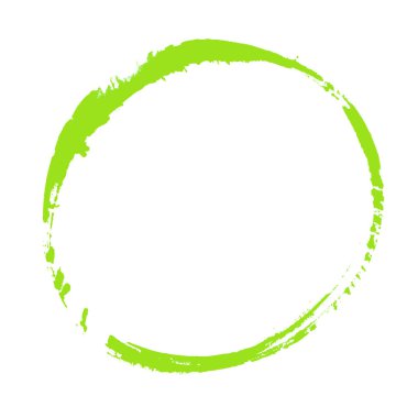 Yeşil renkli kirli fırça darbesi çemberi Kirli el boyası çerçeve