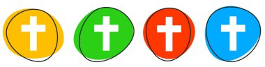 4 Renkli Düğme Ölüm veya Cenaze simgelerini gösteriyor - Mavi, sarı, kırmızı, yeşil
