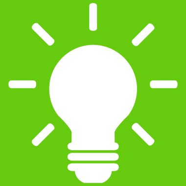 Beyaz ampul simgesiyle yeşil arkaplan