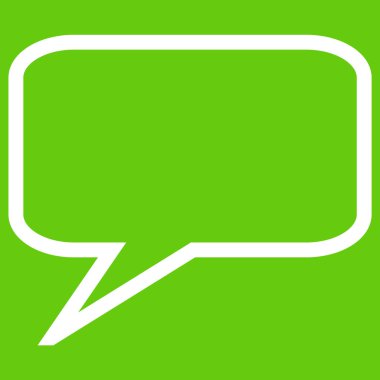 Beyaz Konuşma Kabarcığı simgesiyle yeşil arkaplan