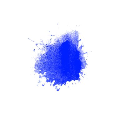 Telif alanı olan beyaz arkaplanda mavi renk damlası