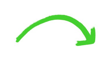 Eğrili yeşil boya fırçası oku